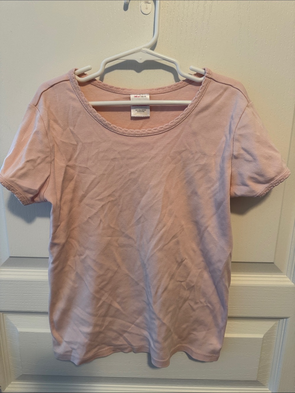 Hanna Andersson Light Pink Scoop Neck Short Sleeve Tee